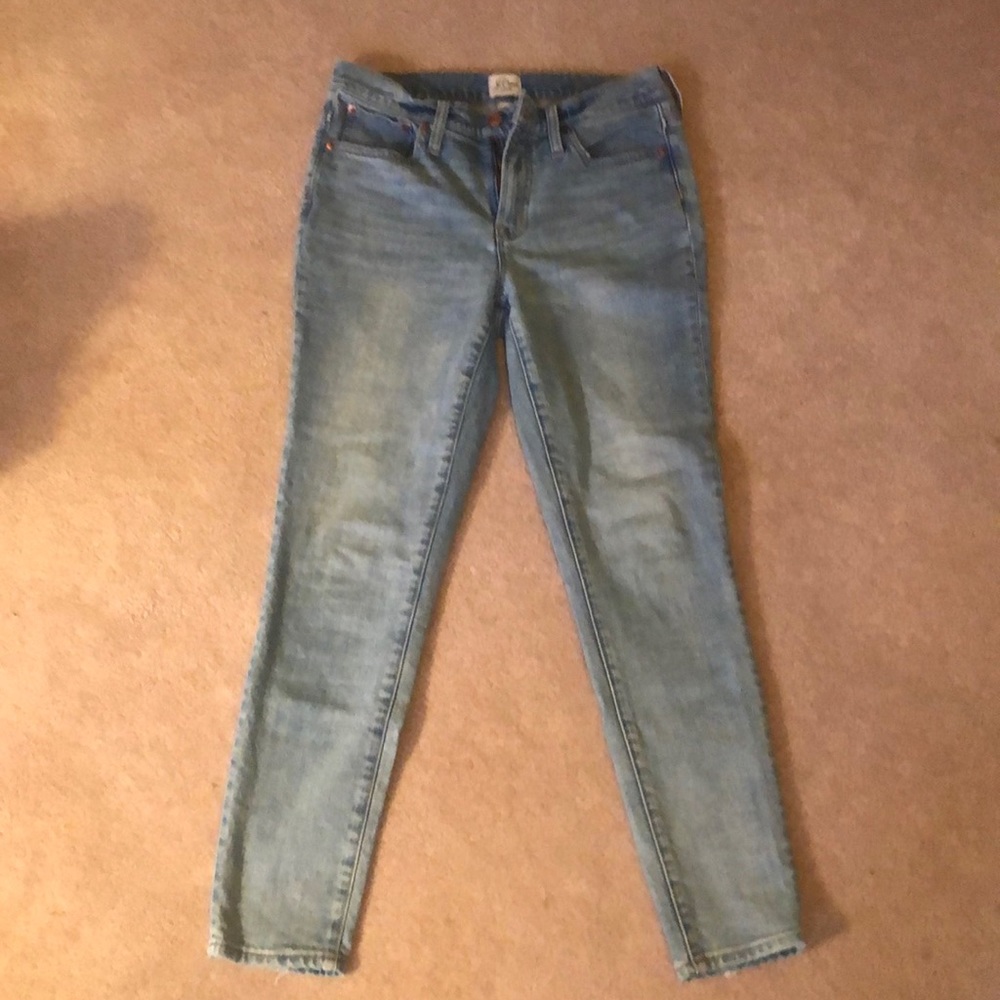 JCrew 9” Toothpick Light Wash Jeans